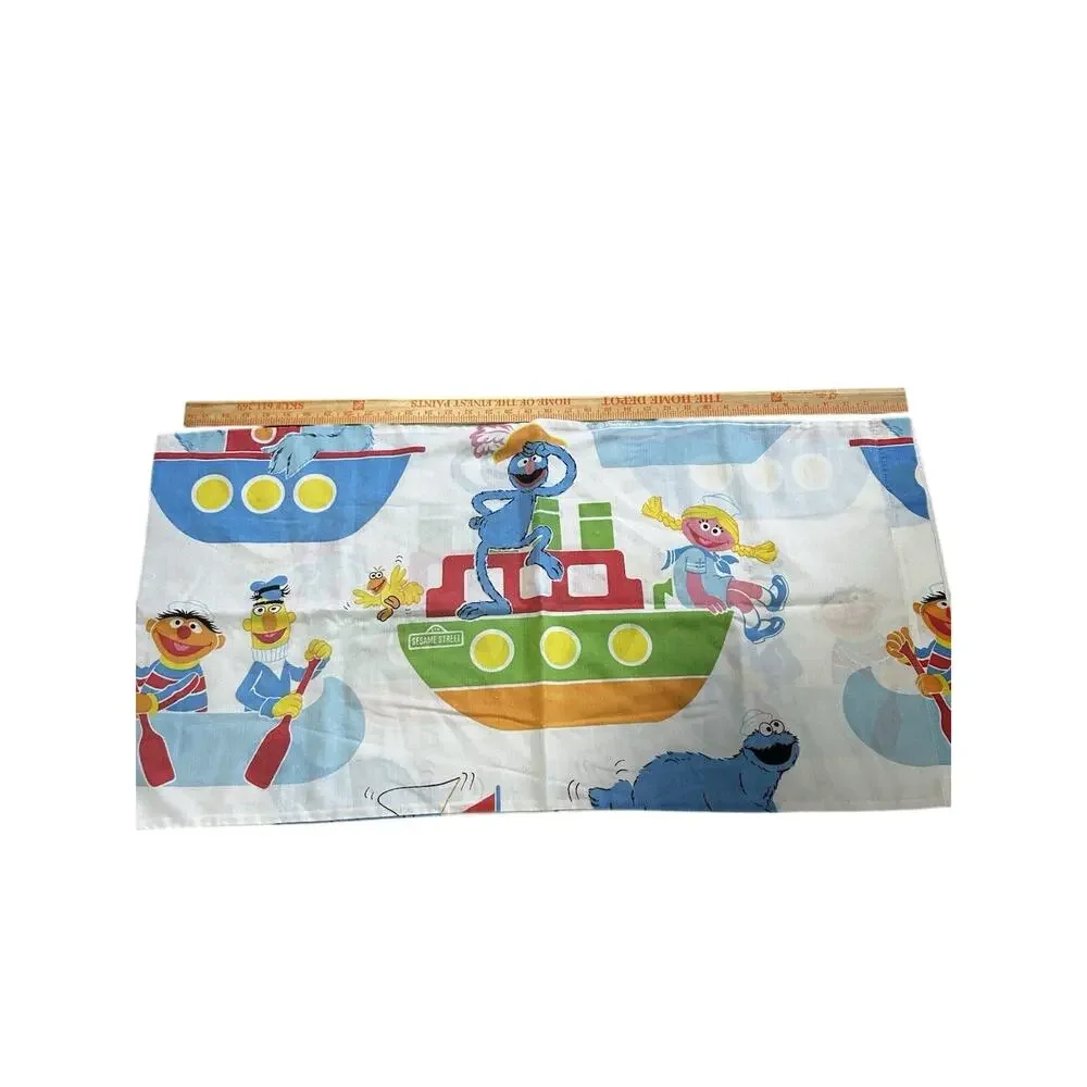 Sesame Street Kids Pillowcase Cookie Monster Ernie Bert Grover Boats 36x16